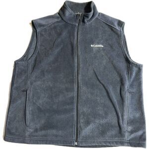 Columbia Fleece Full Zip Up Mock Neck Vest Size 2XL Royal Blue‎ Men's
